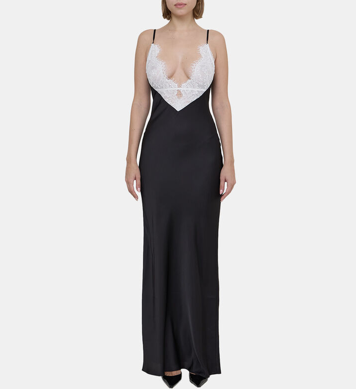 Vito Lace Charmeuse Maxi Slip Dress
