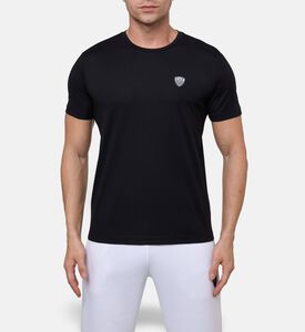 EA7 Logo Badge Embellished T-shirt, Black, Xl, Model View