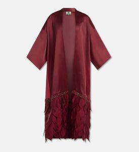 Savanna Essence Silk Leaf Applique Abaya, Green, Packshot View