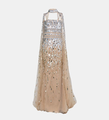 Sleeve Cape Floor-length Dress