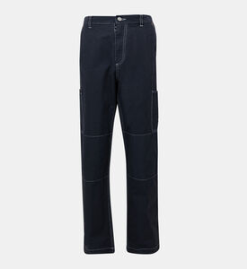 بنطال جينز قطني بقصة واسعة