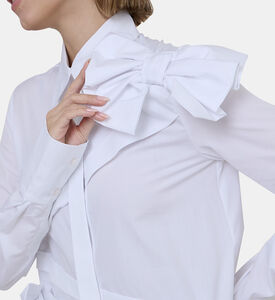 Drape Bow-applique Shirt