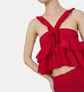 بلوزة قصيرة مكشكشة