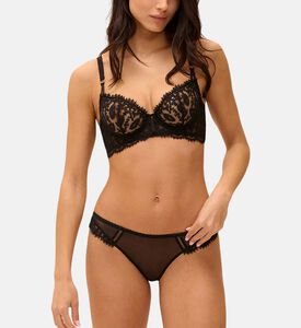 Sheer Floral Lace Scalloped Trim Underwired V-neck Bra Sheer Floral Lace Scalloped Trim Underwired V-neck Bra