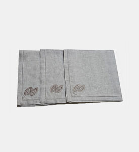 Paisley-embroidered Linen Napkin