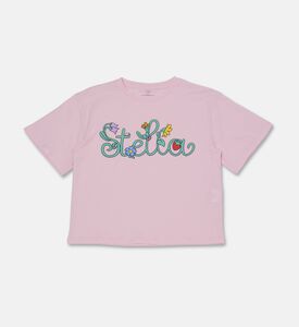 Stella McCartney Cropped Floral-print Logo T-shirt, Packshot View