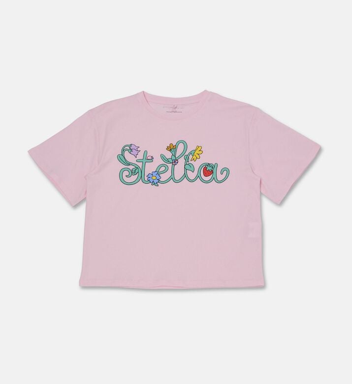 Stella McCartney Cropped Floral-print Logo T-shirt, Packshot View