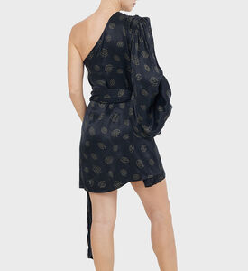 فستان قصير بأكمام منتفخة