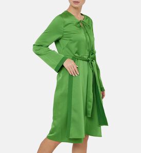 فستان ميدي بحزام ورقبة مربوطة