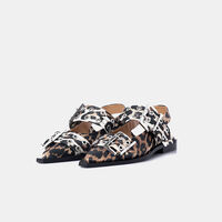 Leopard-print Buckle Sandals