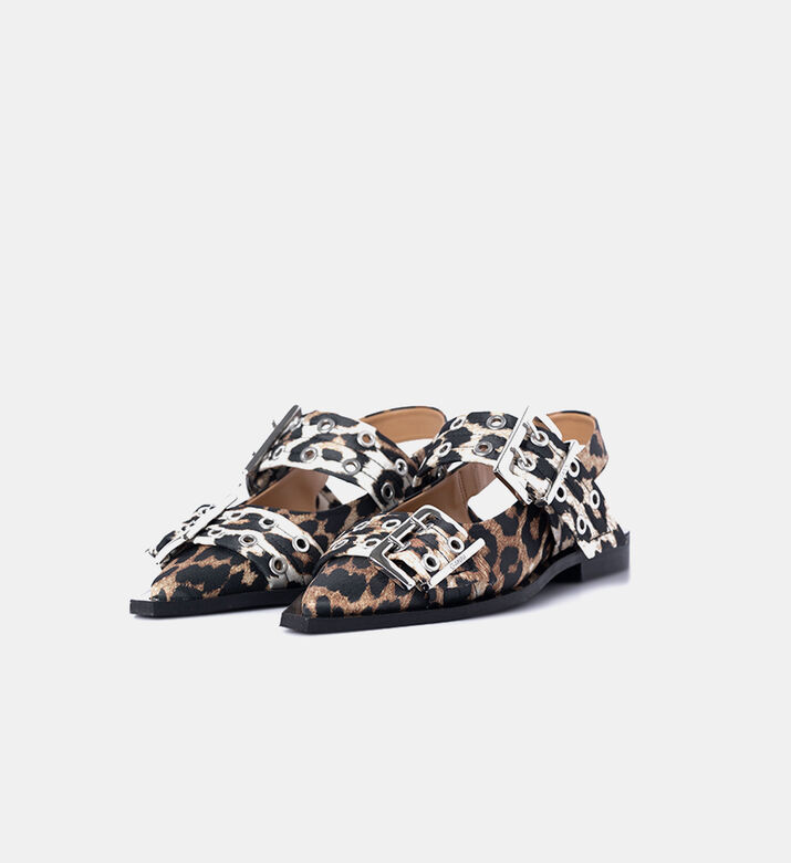 Leopard-print Buckle Sandals