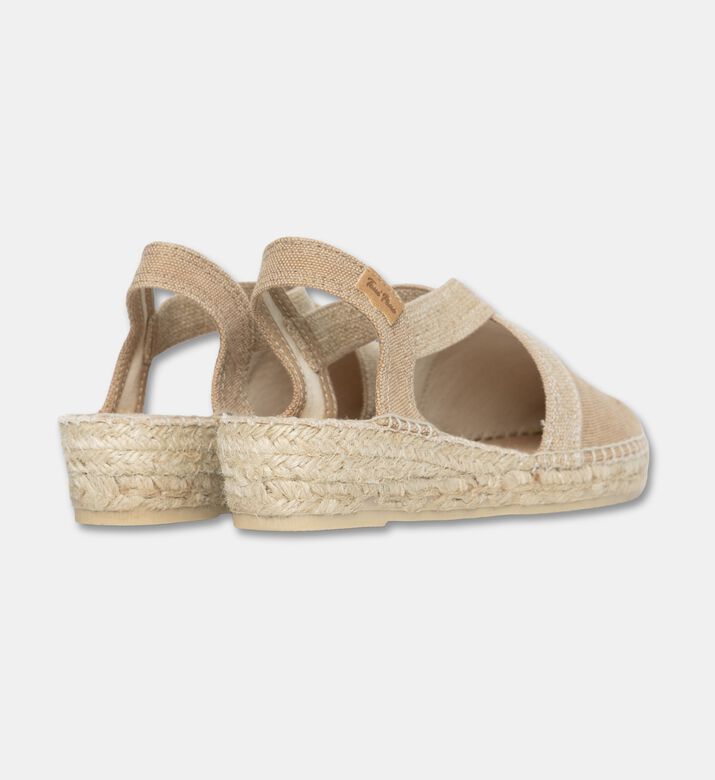 Toni Pons Verdi Vegan Canvas Wedge Espadrille, Brown, Eu-41, Packshot View