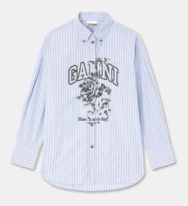 Ganni Oversized Stripe-print Shirt, Packshot View