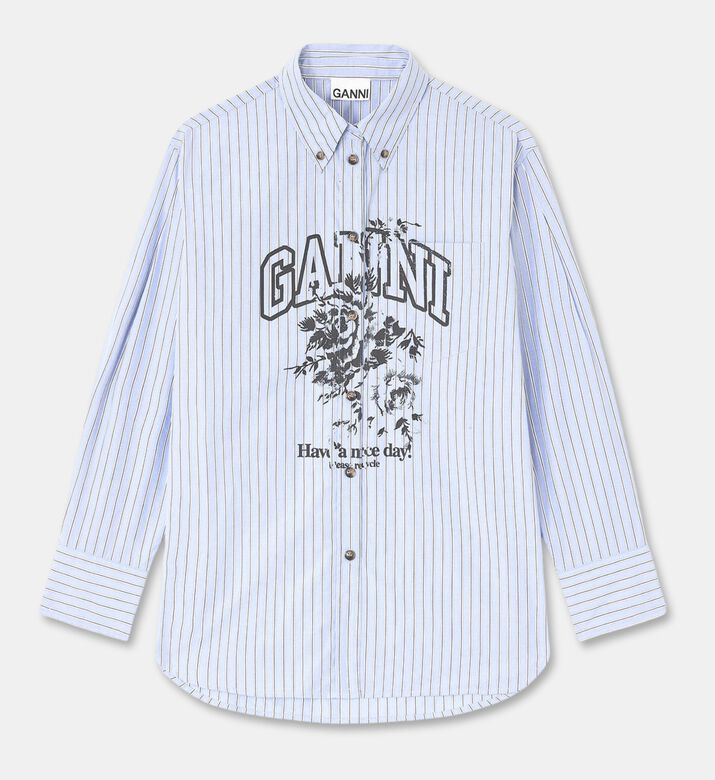 Ganni Oversized Stripe-print Shirt, Packshot View