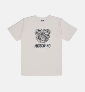 Moschino BKT Teddy Bear Musical Graphic T-shirt, Ivory, 8y, Packshot View