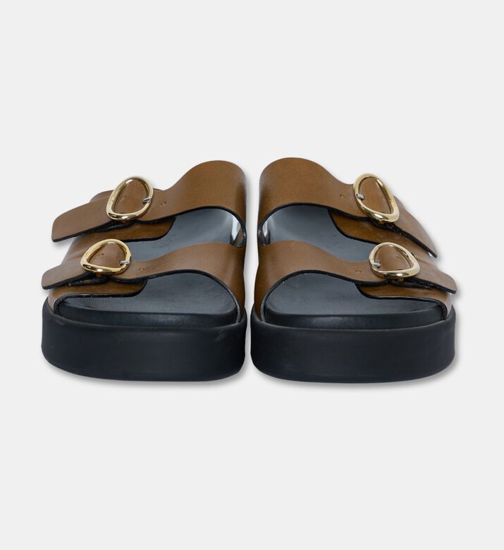Ba&sh Cayetana Platform Buckle Sandals, Brown, Eu-39, Packshot View