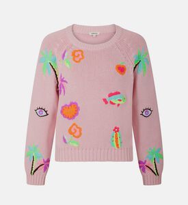 كنزة مطرزة محبوكة مطرزة