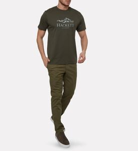 Hackett London Heritage Logo-print Crewneck T-shirt, Green, L, Model View