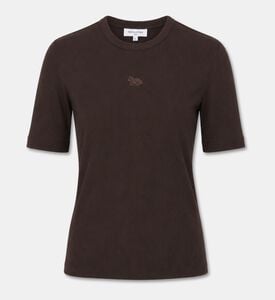Maison Kitsune Fox Motif Ribbed Stretch T-shirt, Packshot View
