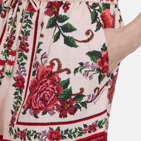 Floral-embroidery Scalloped Hem Shorts