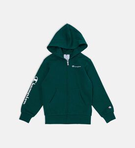 Champion Vertical Logo-print Full Zip-up Hoodie, Green, M, Packshot View