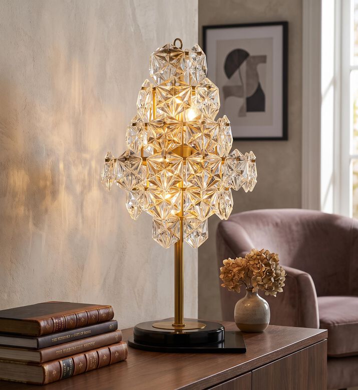 Baroque Delhi Glass Table Lamp, Packshot View