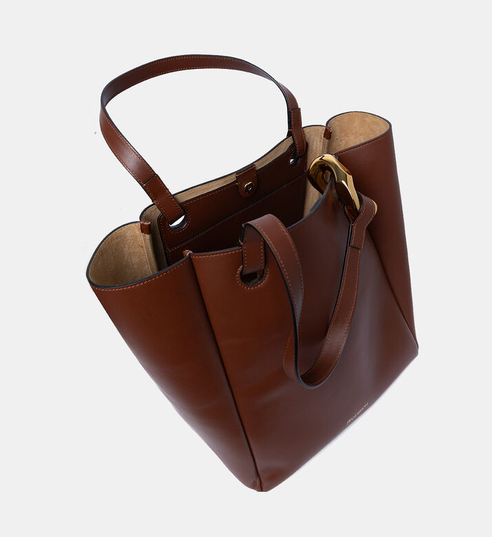 حقيبة جلد عجل بسلسلة ذهبية اللون