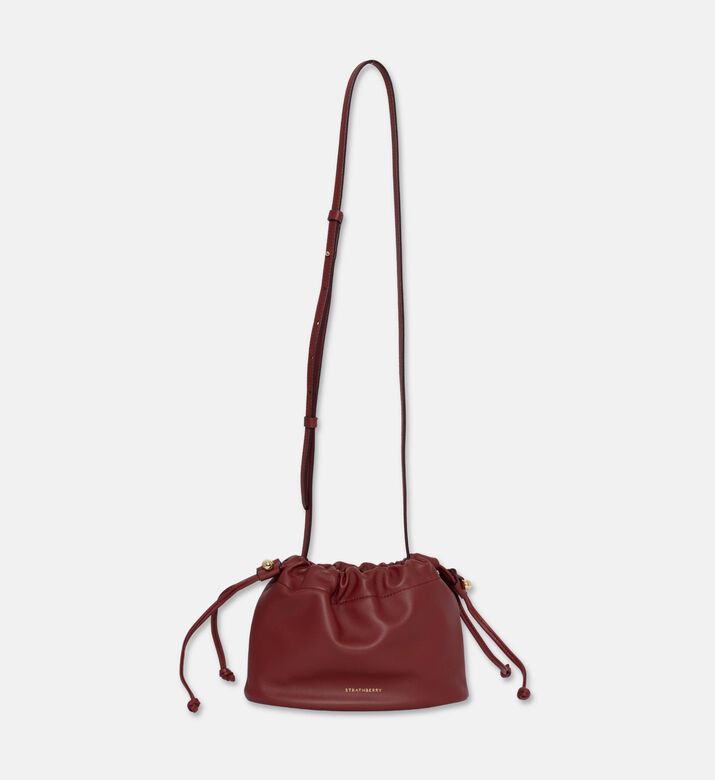 Strathberry Charlotte Drawstring Closure Bag, Dark-brown, Packshot View