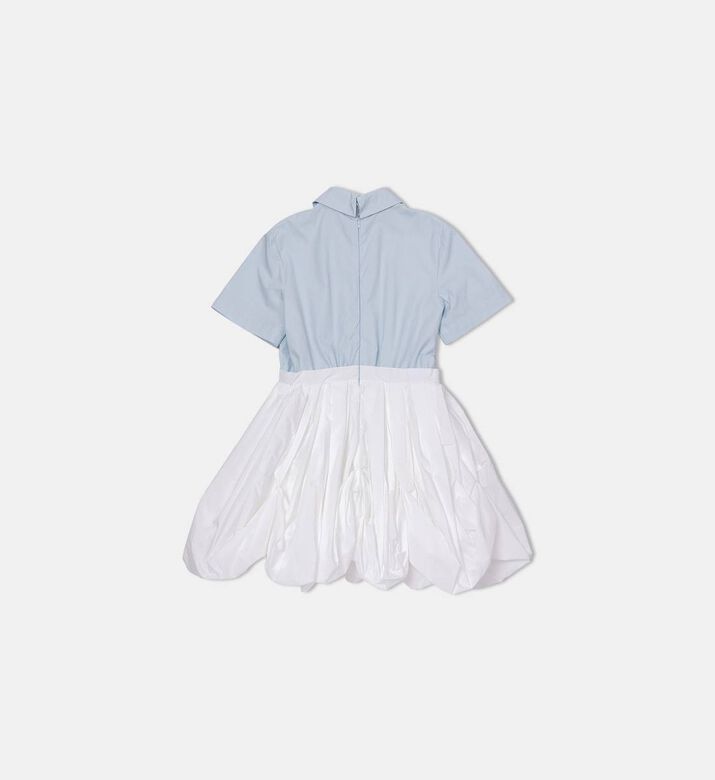 La Mia Bambina Short-sleeve Shirt Pleated Dress, Blue, 10y, Packshot View