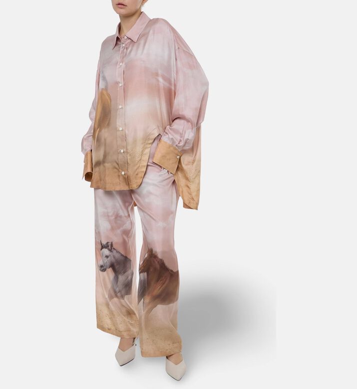 The Attico Horse-print Wide-leg Pants, Model View