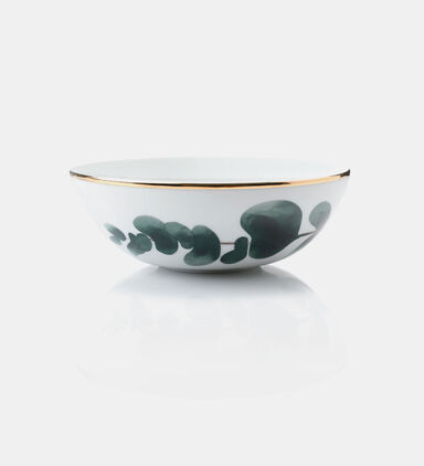 Porcelain Leaf Gold Rim Cereal Bowl