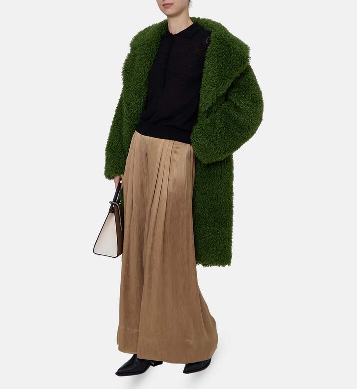 Puff Sleeves Button Placket Sweater