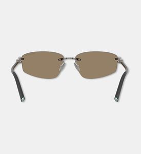 Tiffany and Co Rimless Metal Frame Unisex Sunglasseses, Dark-grey, Packshot View