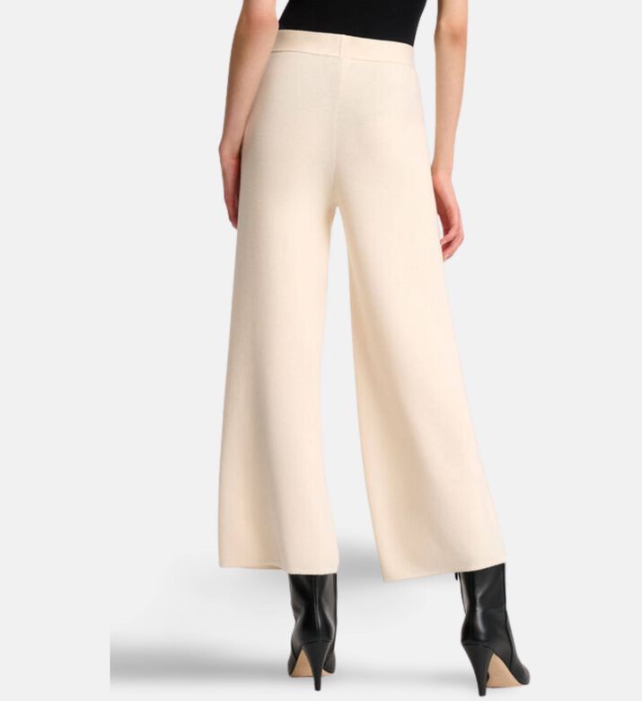 Luisa Spagnoli Modine Wide-leg Trousers, Cream, L, Model View