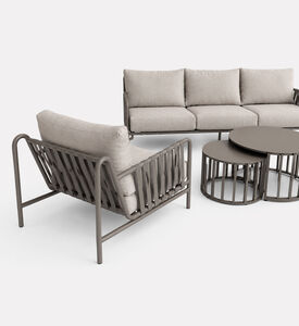 Home Deco and More Strap-detail Aluminum Outdoor Lounge Set, Packshot View