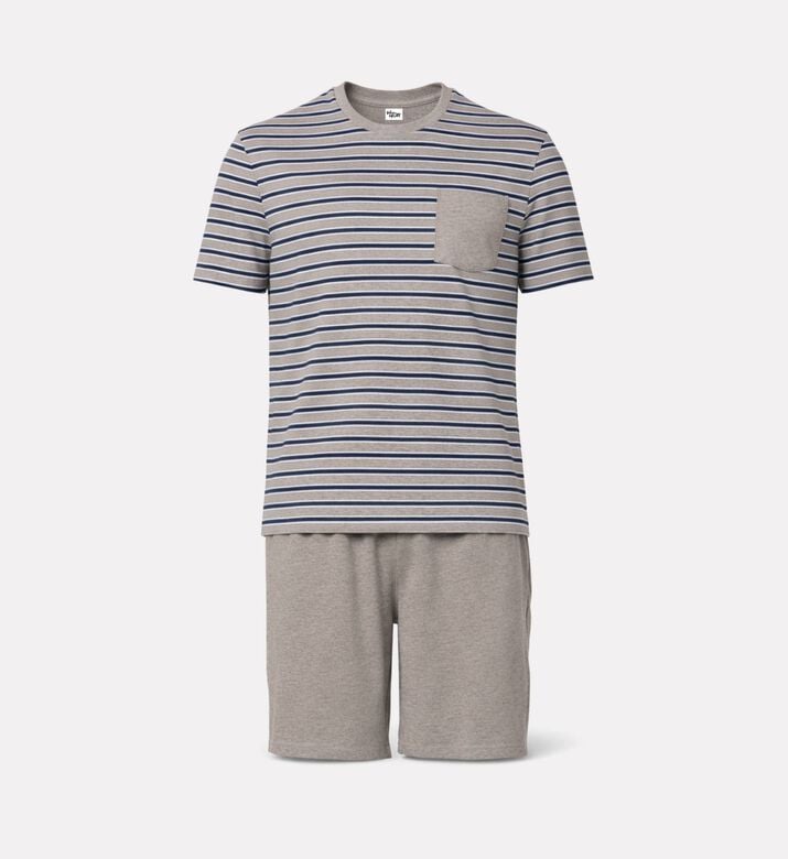 Galeries Lafayette Striped T-shirt Shorts Set, Taupe, Xxl, Packshot View