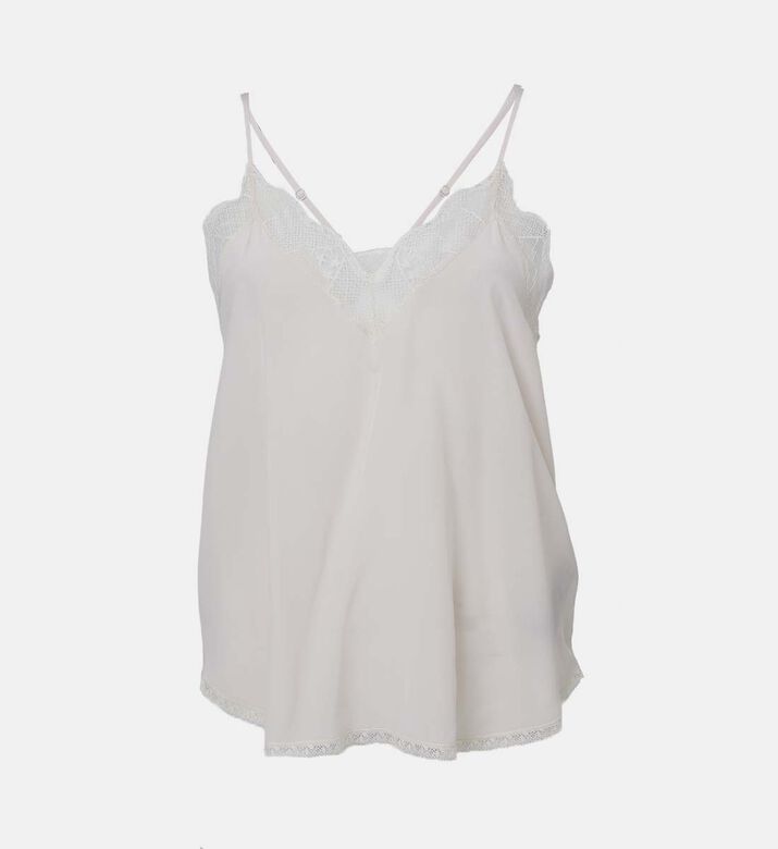 فستان كريستي بدون أكمام مزين بدانتيل