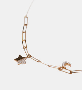 Diamond Embellished Star Moon Pendant Necklace Diamond Embellished Star Moon Pendant Necklace