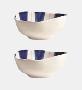 مجموعة أوعية دائرية بنمط خطوط قطعتين