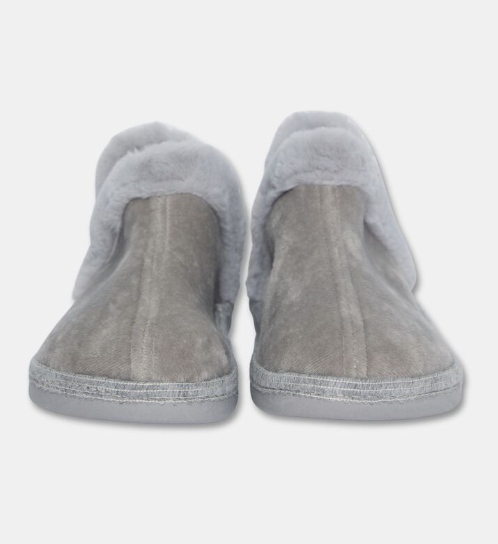Salvi Wrap-around Plush Trim Faux-fur Loafers, Grey, Eu-41, Packshot View