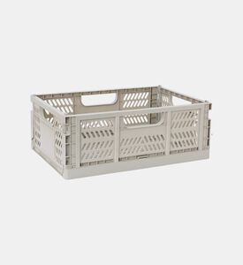 Home Deco and More Rectangular Foldable Basket, Grey, L, Packshot View