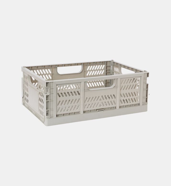 Home Deco and More Rectangular Foldable Basket, Grey, L, Packshot View Home Deco and More Rectangular Foldable Basket, Grey, L, Packshot View