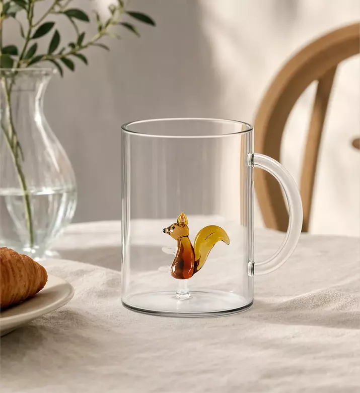 Wd Lifestyle Squirrel Borosilicate Glass Mug, Model View