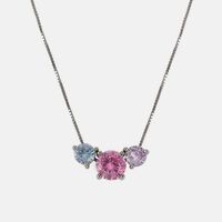 Color Wave Mixed Cubic Zirconia Silver Necklace