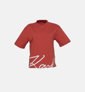 تيشيرت قصير الأكمام بتطريز شعار