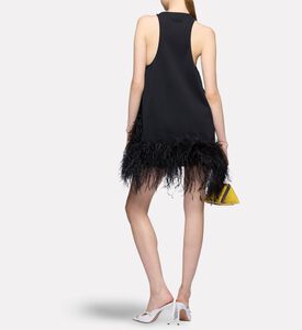 The Attico Feather Hem Sleeveless Mini Dress, Model View