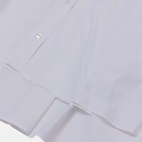 Numbers-embroidered Pleated Cotton Shirt