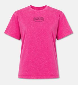 Ganni Washed-effect Relaxed-fit T-shirt, Pink, L, Packshot View