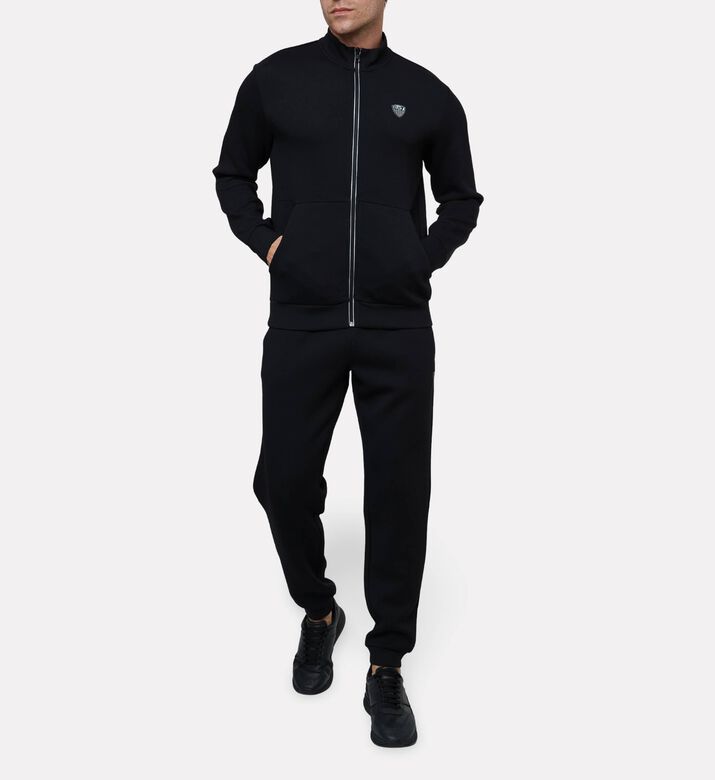 EA7 Logo-badge Stand Collar Tracksuit, Black, Xxl, Model View