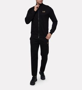 EA7 Zip-up Logo Cotton Sweatshirt, Gold, M, Model View